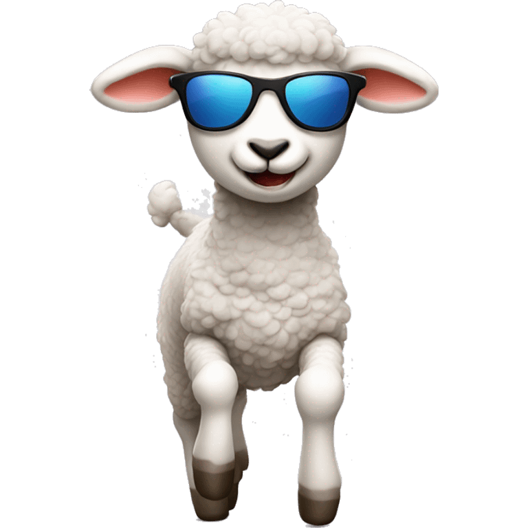 Lamb wearing sunglasses dancing emoji