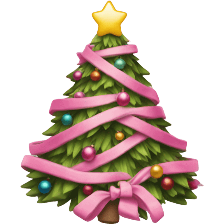 Christmas tree pink emoji