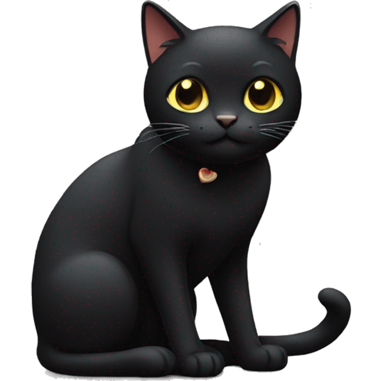 Black cat talking iPhone emoji