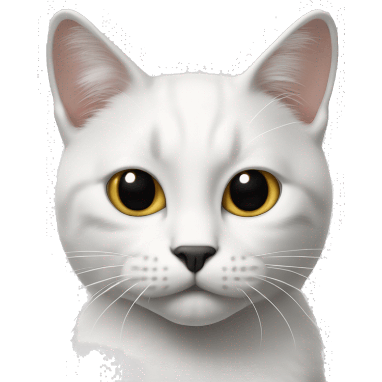 Un gato blanco con manchas negras que tenga sombr emoji