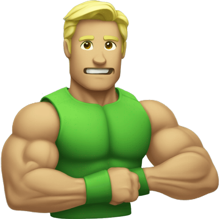 Green bicep muscle  emoji