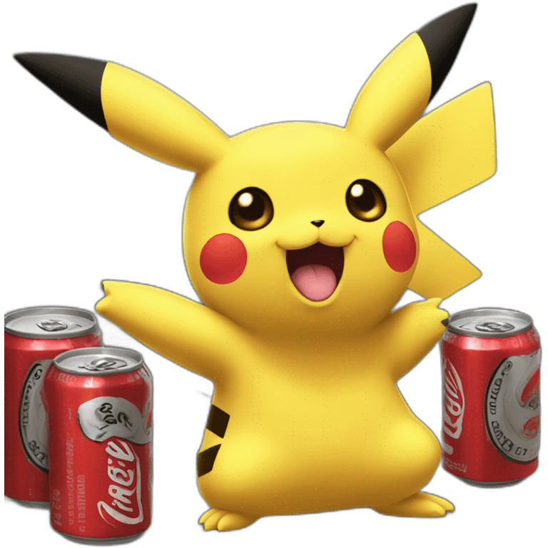 pikachu raver with can beer emoji