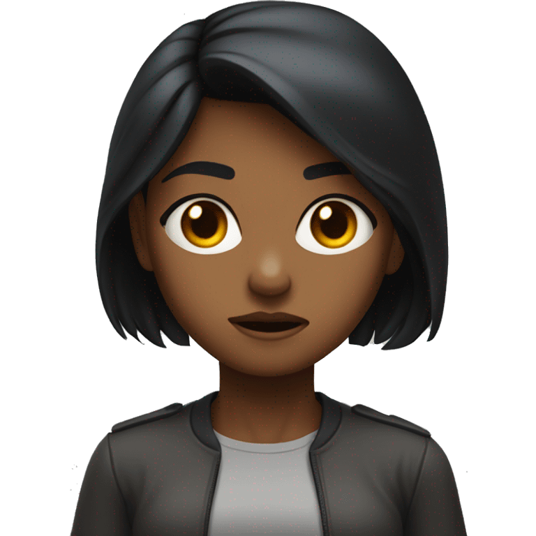 "An emoji of a black-haired girl with a determined expression, mid-punch."






 emoji