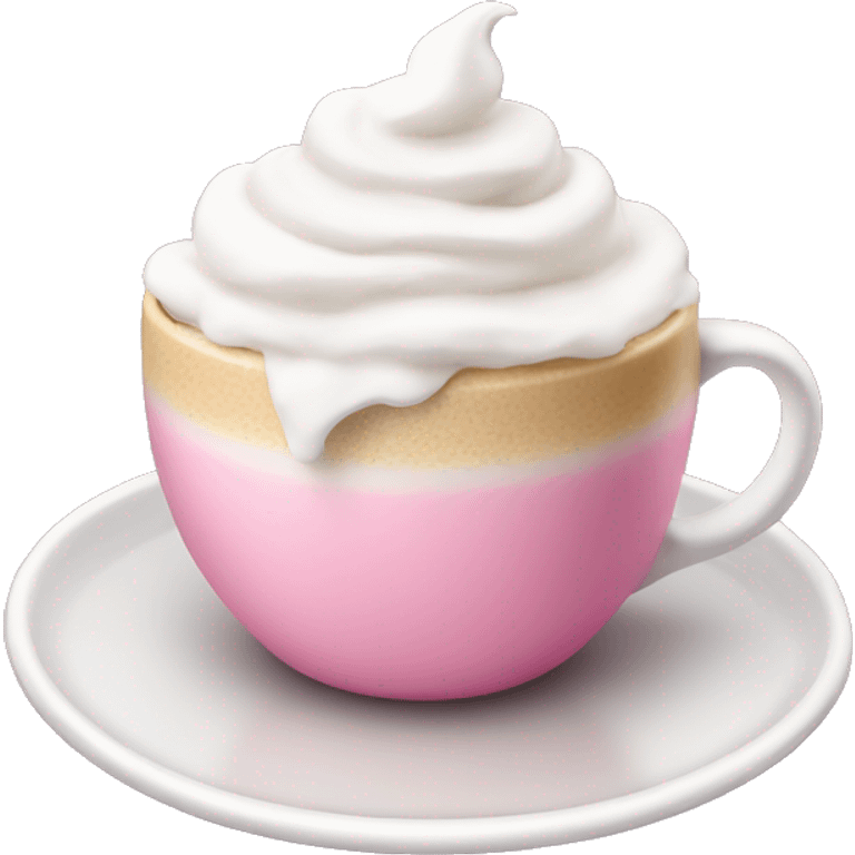 Pink coffee with whipped cream emoji