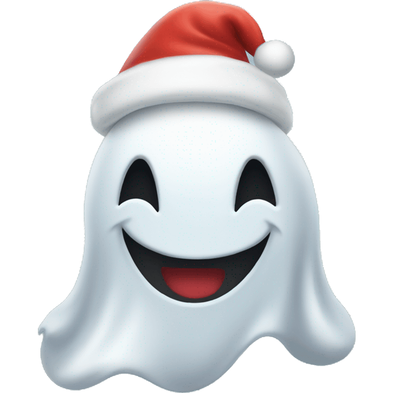 Happy ghost wearing a Santa hat  emoji