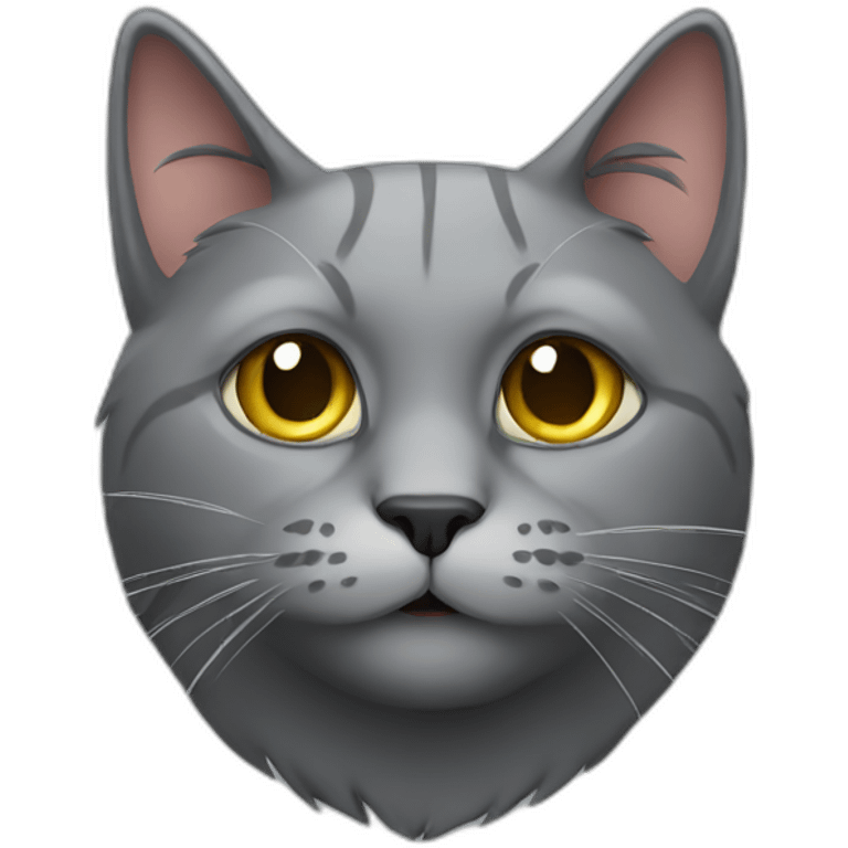 Smoking grey cat emoji