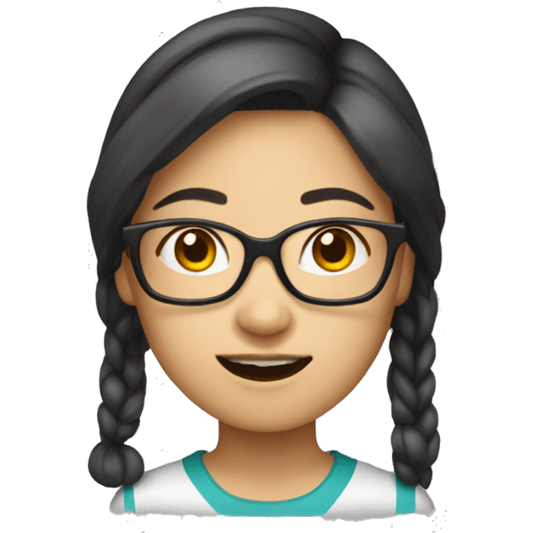 dorky pretty Vietnamese woman emoji