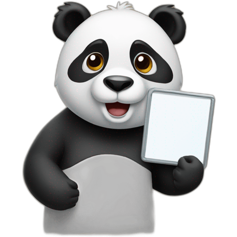 panda holding a whiteboard emoji