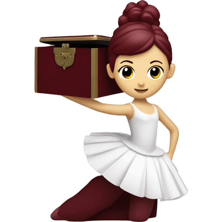 burgundy music box with white ballerina standing back emoji