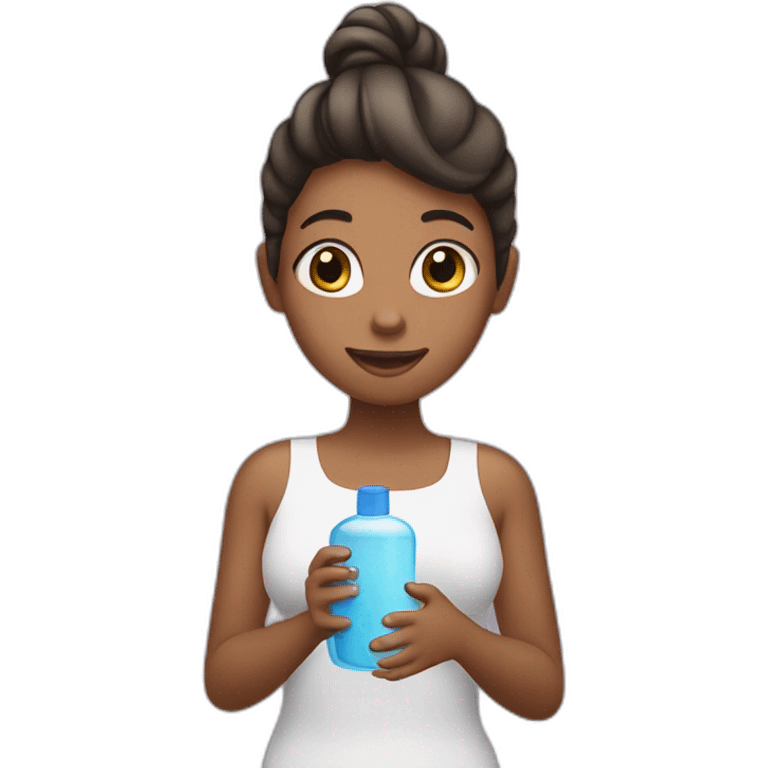 girl with shampoo bottle in her hands emoji