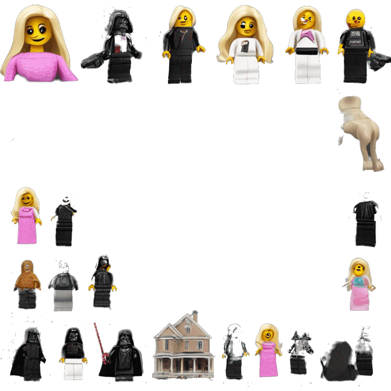 Lego Barbie’s and Darth’s very dusty and old disturbing disgusting ghostly haunted horror dream house mansion  emoji