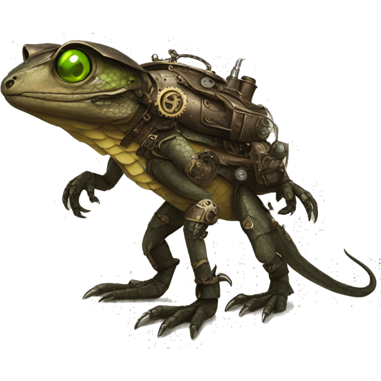 Steampunk reptile full body emoji