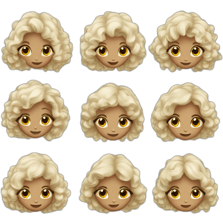 Fille blanche aux cheveux longs et bouclés emoji