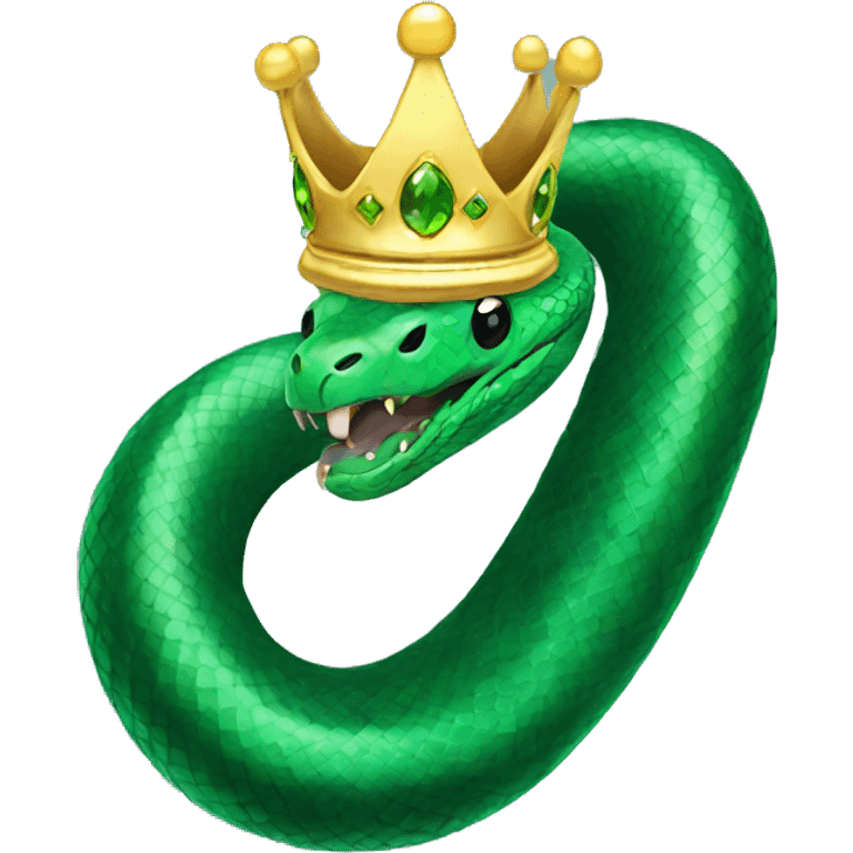 Emerald snake with a crown emoji