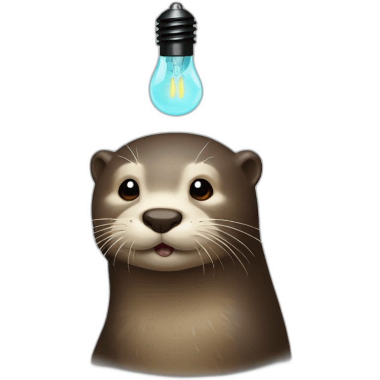 otter with ligthbulb abvoe head emoji