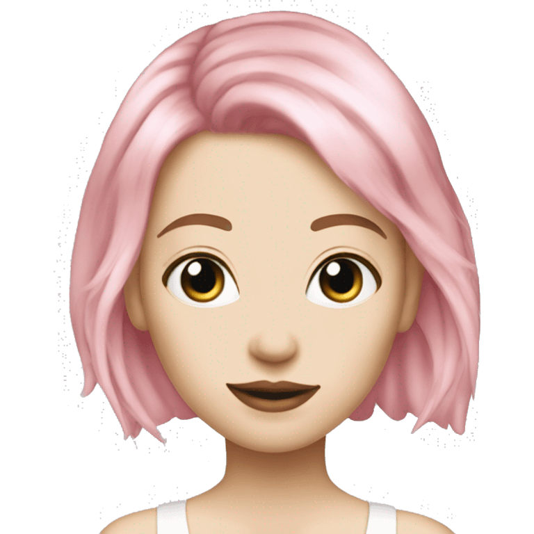 Girl coquette pink hair pale skin  emoji