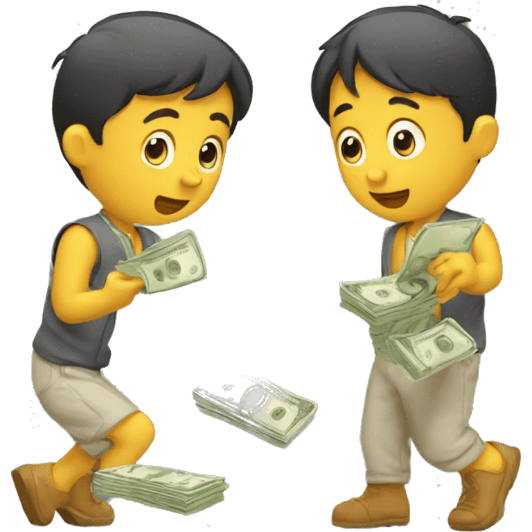 little men counting money emoji