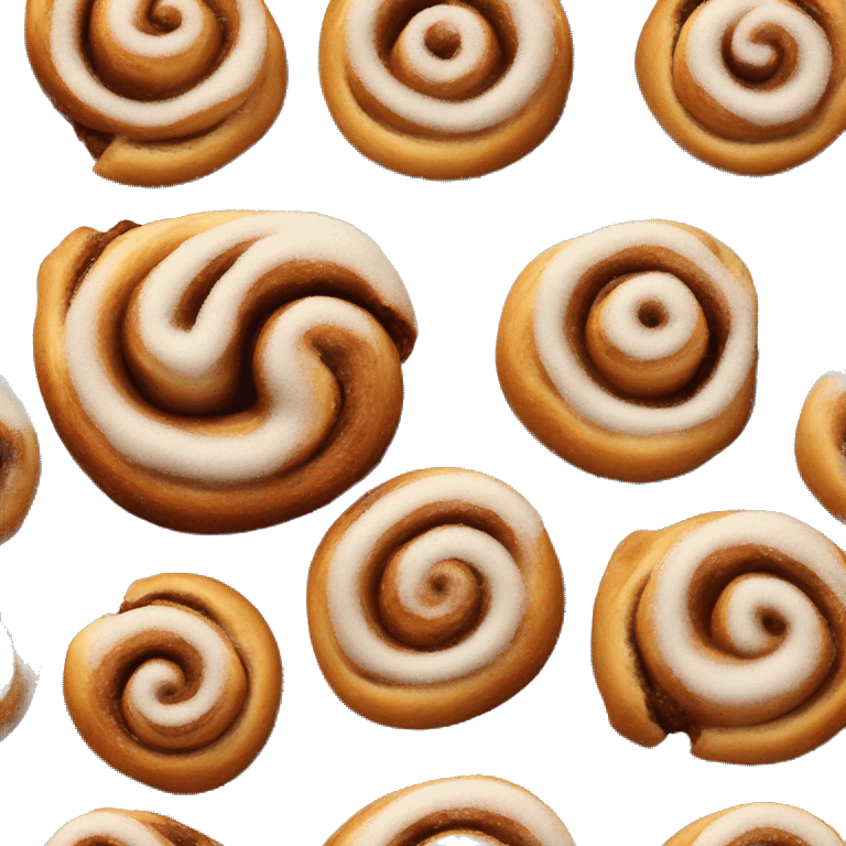 Cinnamon bun with powder sugar on top emoji