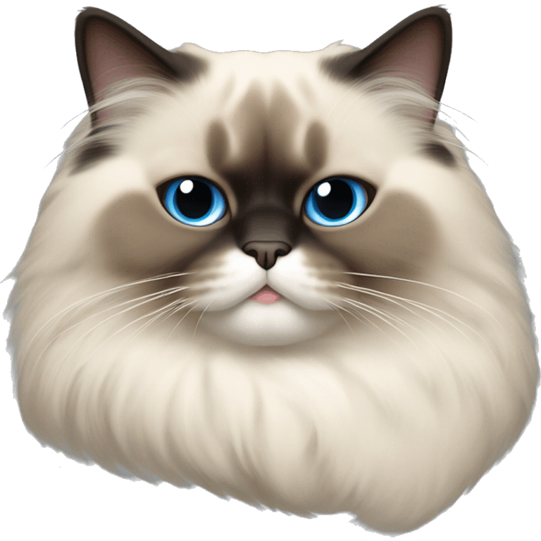 himalayan ragdoll cat asleep full dark face and feet emoji