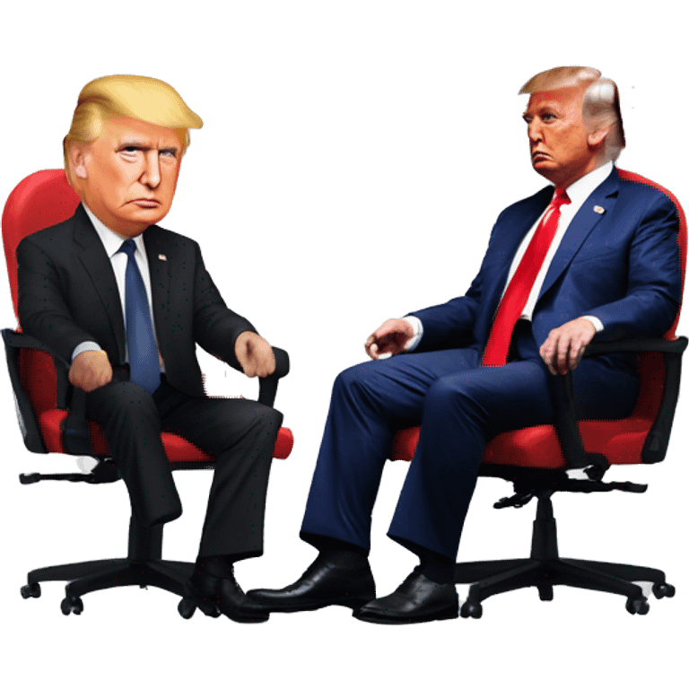 putin aitting on gaming chair with donald trump emoji