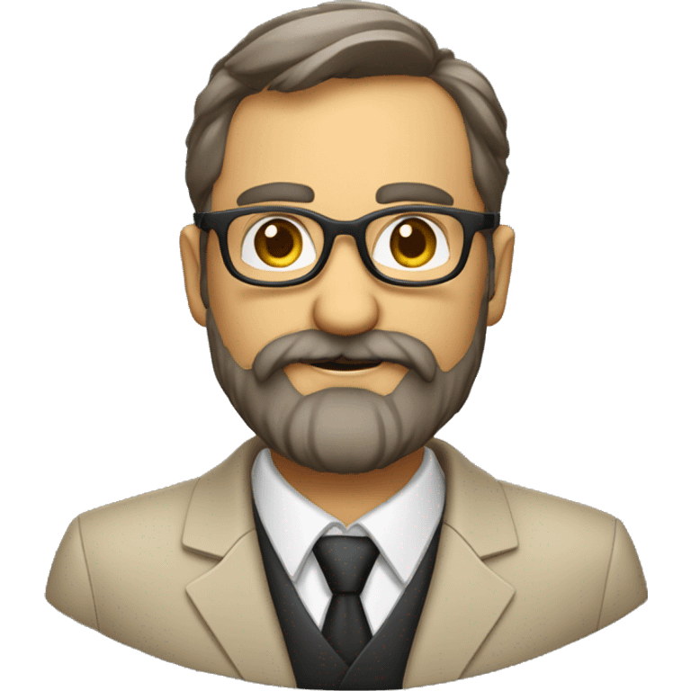 profesor con barba y gafas pasta grandes i negras emoji