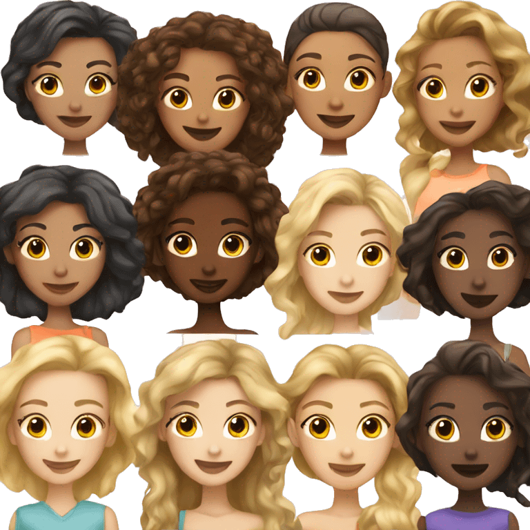 selfie of light-skinned girls emoji