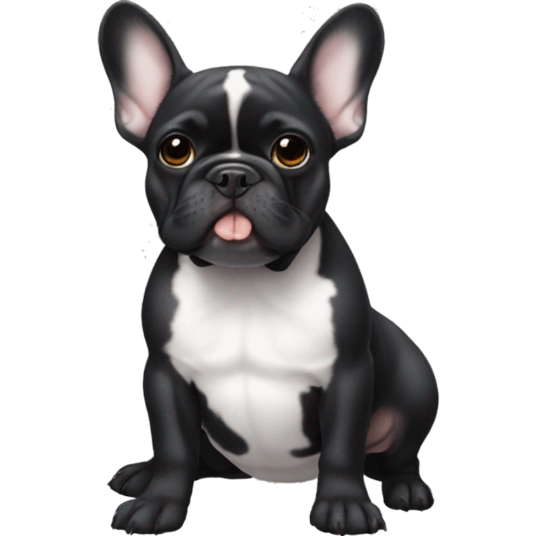 Black French bulldog with withe spot on tummy  emoji