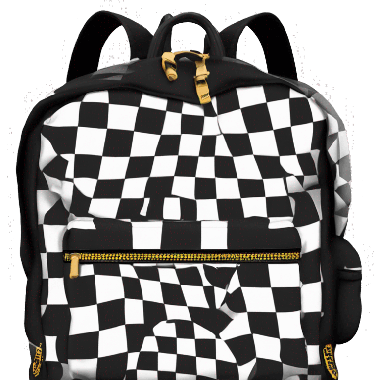 Sprayground Monte Carlo checkered backpack emoji