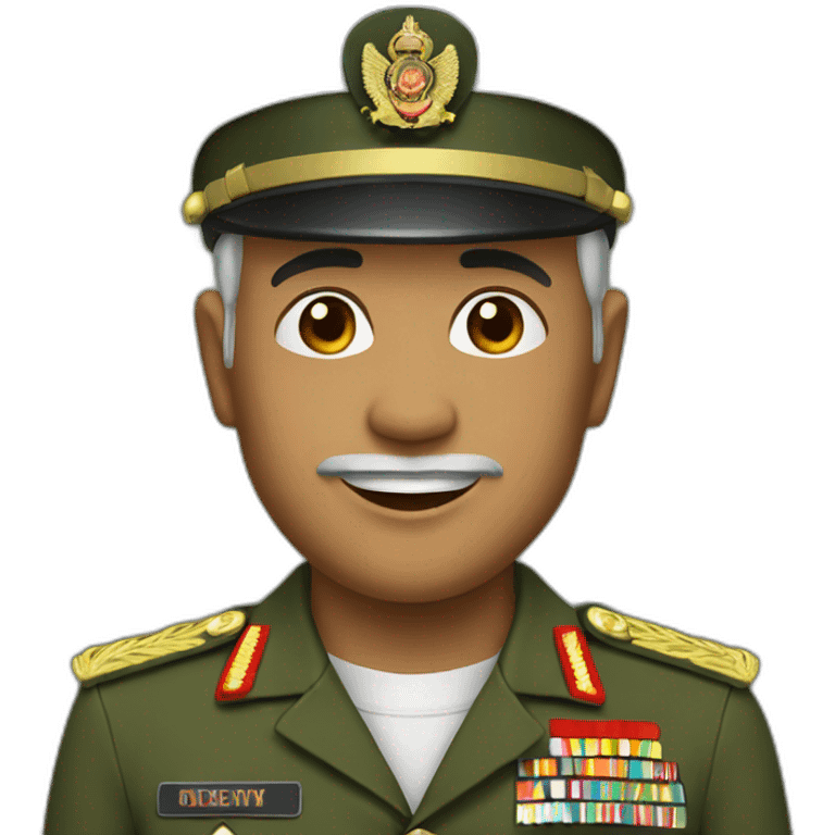 Mature man litte obess with indonesian army uniform emoji