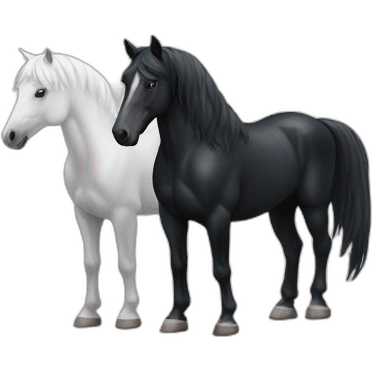 Black horse and white horse emoji