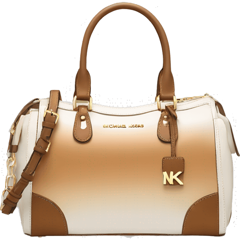 Realistic cream to tan ombre michael kors satchel purse.  emoji