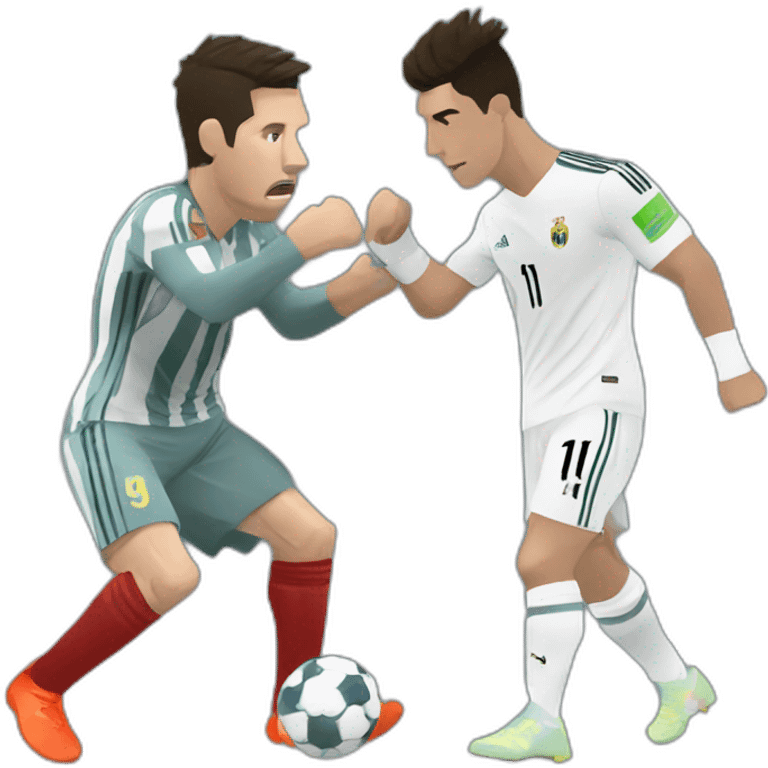 Cristiano Ronaldo fight Messi emoji