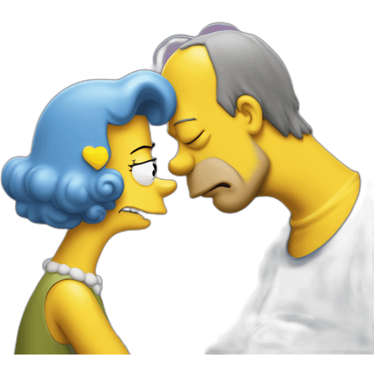 Homer Simpson kissing Marge Simpson emoji