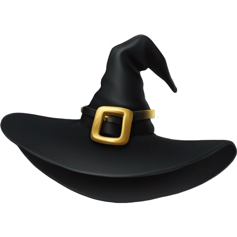 Black Witch hat with gold buckle emoji