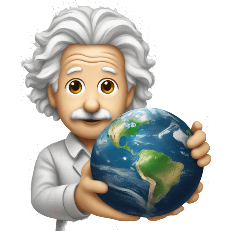 albert einstein holding earth in his hand emoji