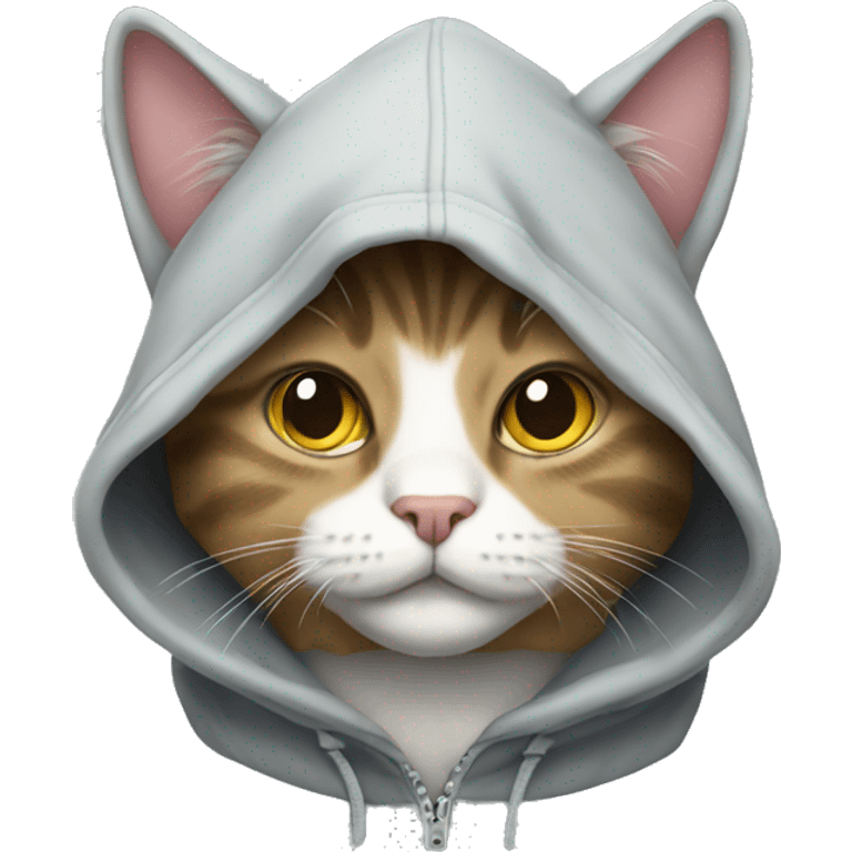 Cat with hoodie emoji