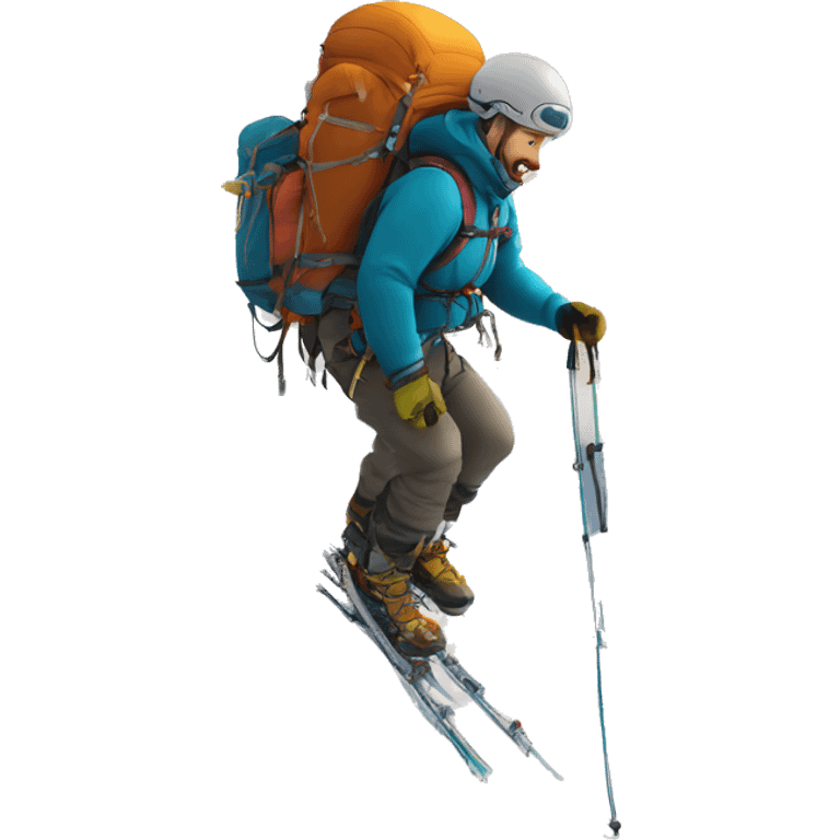 Hombre alpinismo subiendo montaña emoji