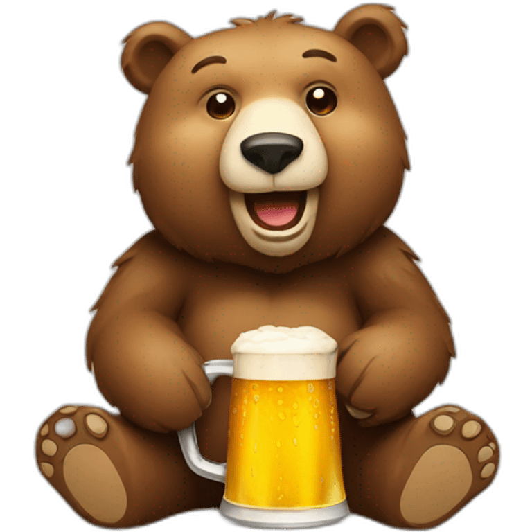 Bear with beer emoji