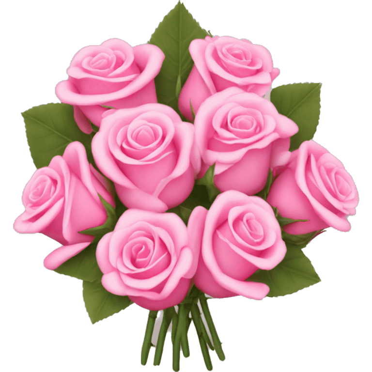 coquette bouquet of pink roses emoji