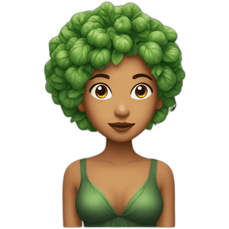 girl with bok choy hair emoji