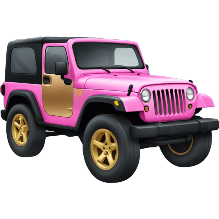 pink and gold jeep emoji