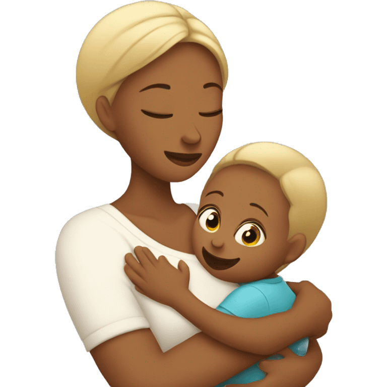 Mommy hugs her baby emoji