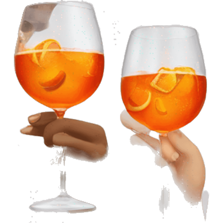 women drink aperol spritz  with the a friend  emoji