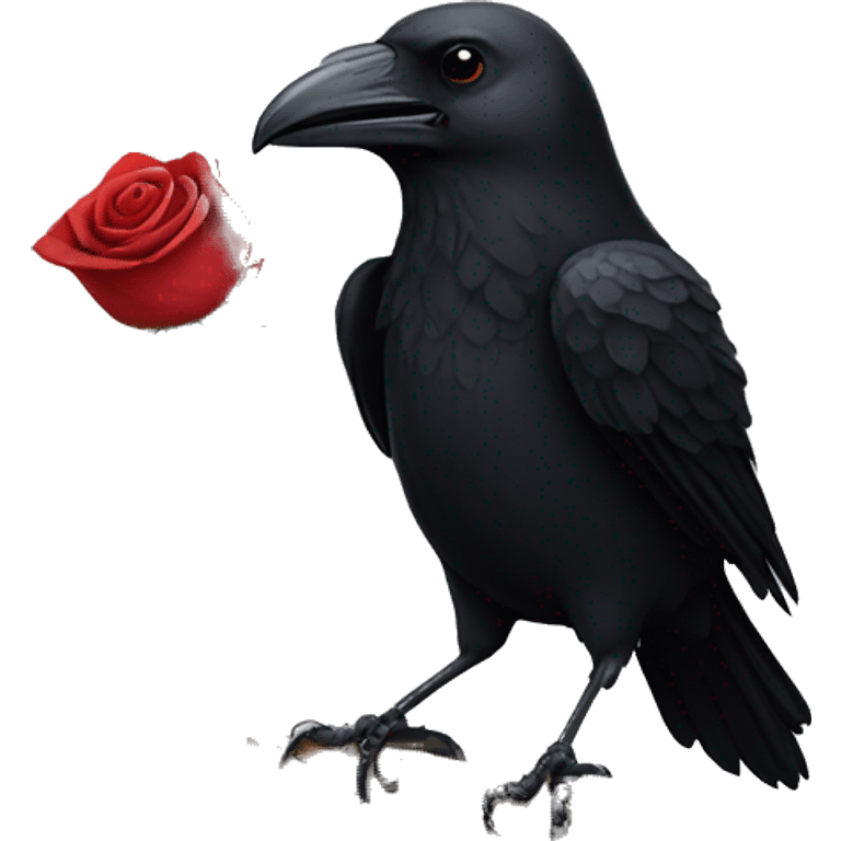 Crow holding a rose emoji