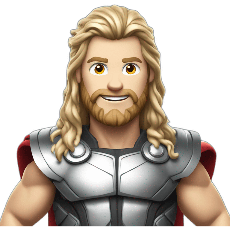 THOR, POSANDO PARA FOTO AO LADO DE UM CARRO DE CORRIDA, EM UMA PISTA DE FORMULA 1 DESENHO REALISTA 8K emoji