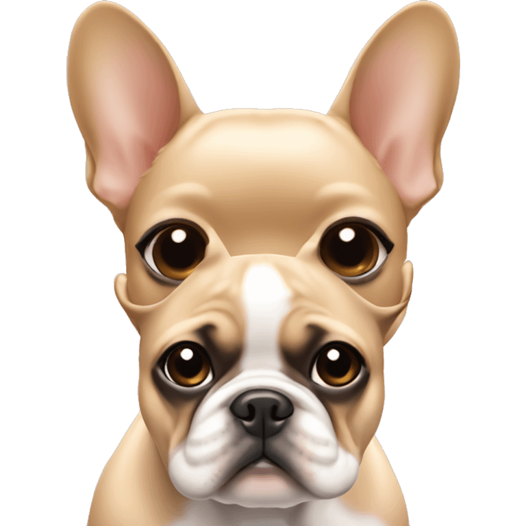 Tan French bulldog with hispanic girl  emoji