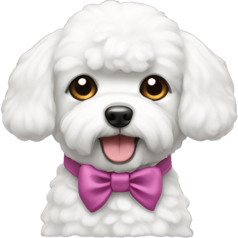 Bichon with bow emoji