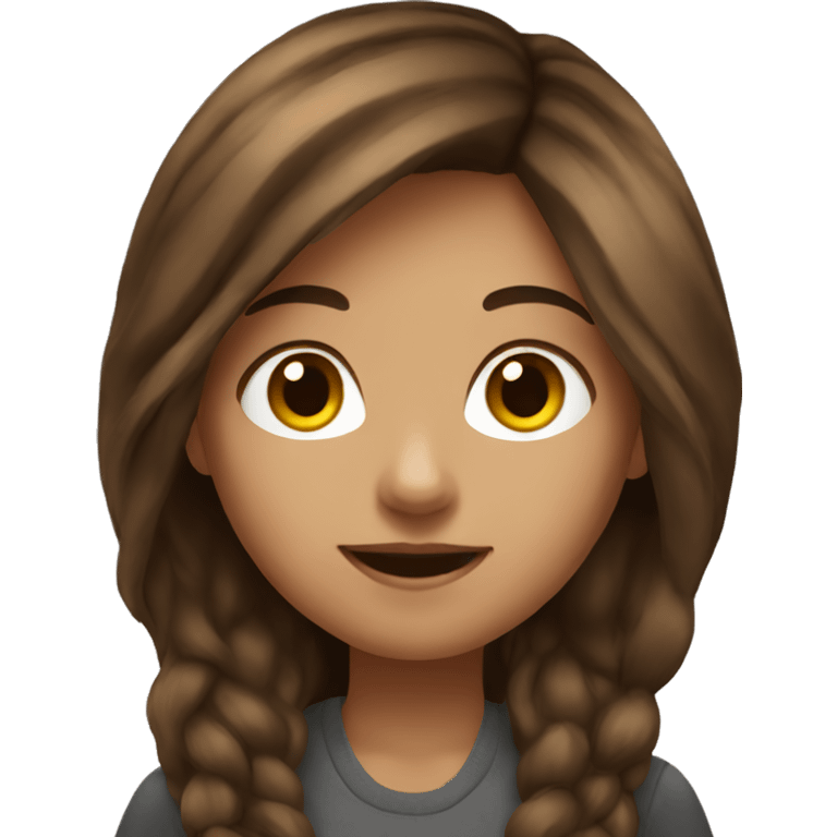 girl with brown hair portrait emoji