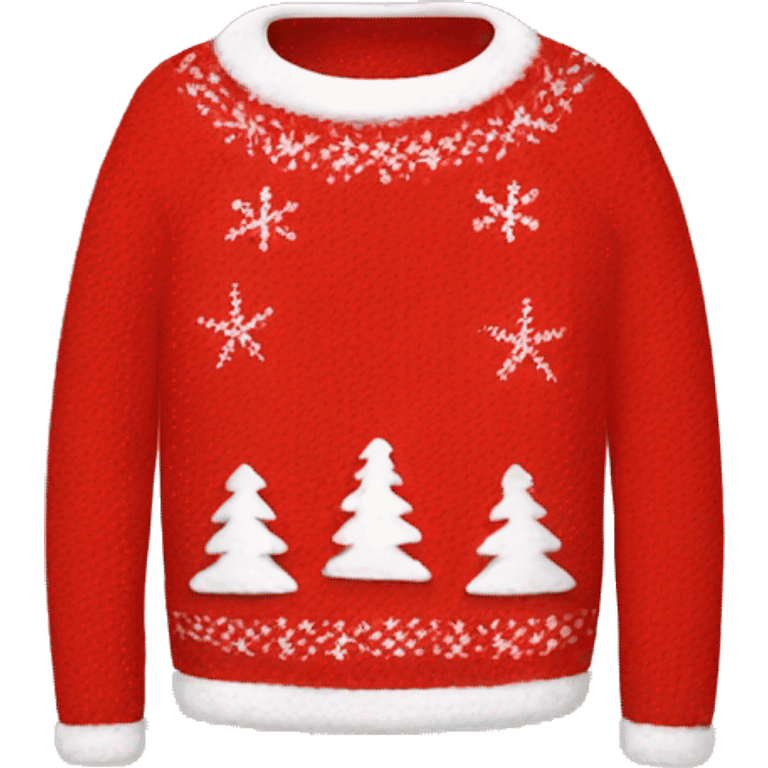 Kawaii Red Christmas sweater emoji