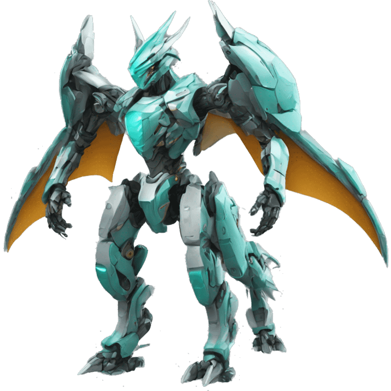 futuristic mecha Dragon full body emoji